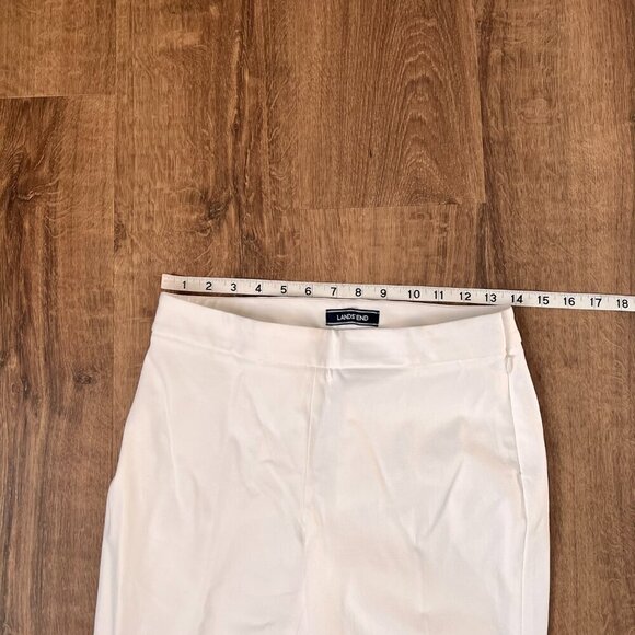 Lands End Mid Rise Slim Leg Ankle White Pants Sz 2P - Picture 4 of 10
